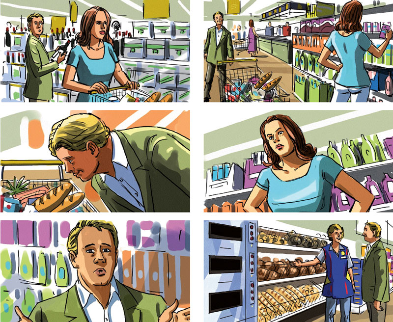 Marco Schaaf storyboard for Lidl