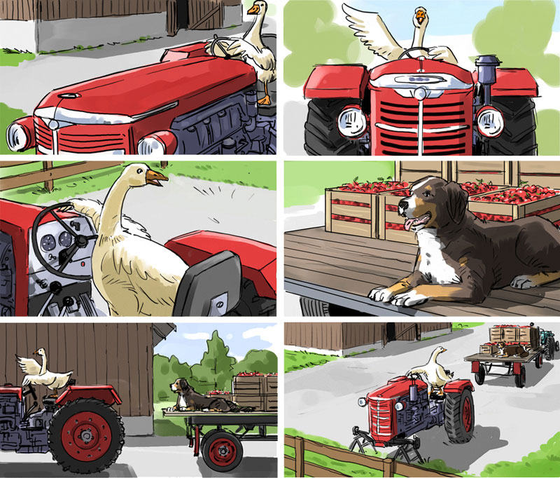 Marco Schaaf Storyboard for Apple Juice TV spot