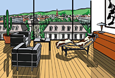 Marco Schaaf Illustrarton Intercity, Building Advertisement 