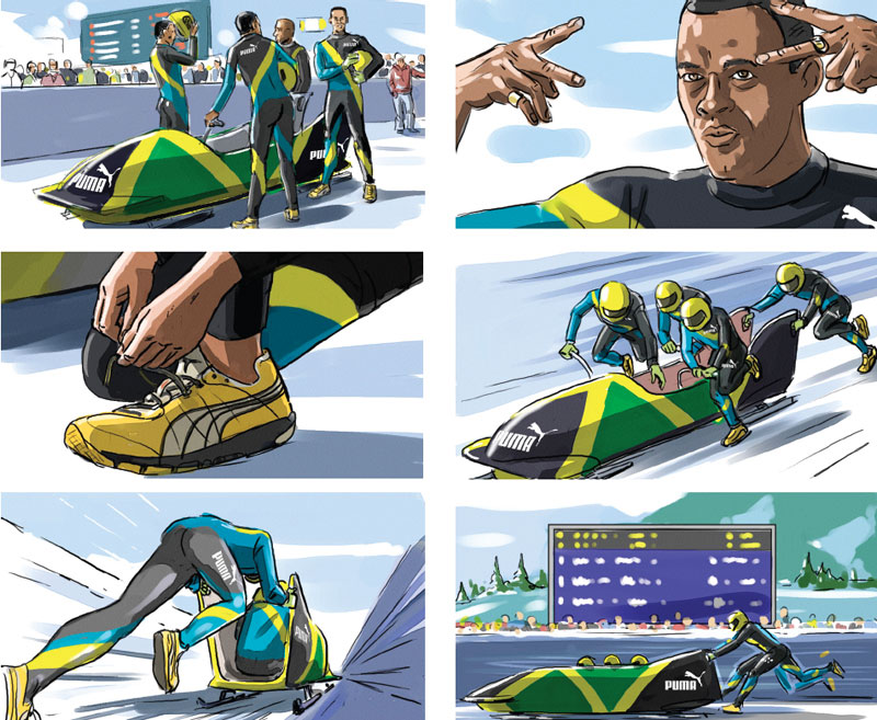 Marco Schaaf storyboard for PUMA