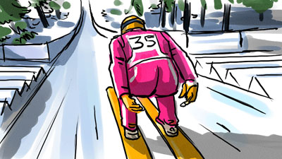 Marco Schaaf Illustration Skispringer